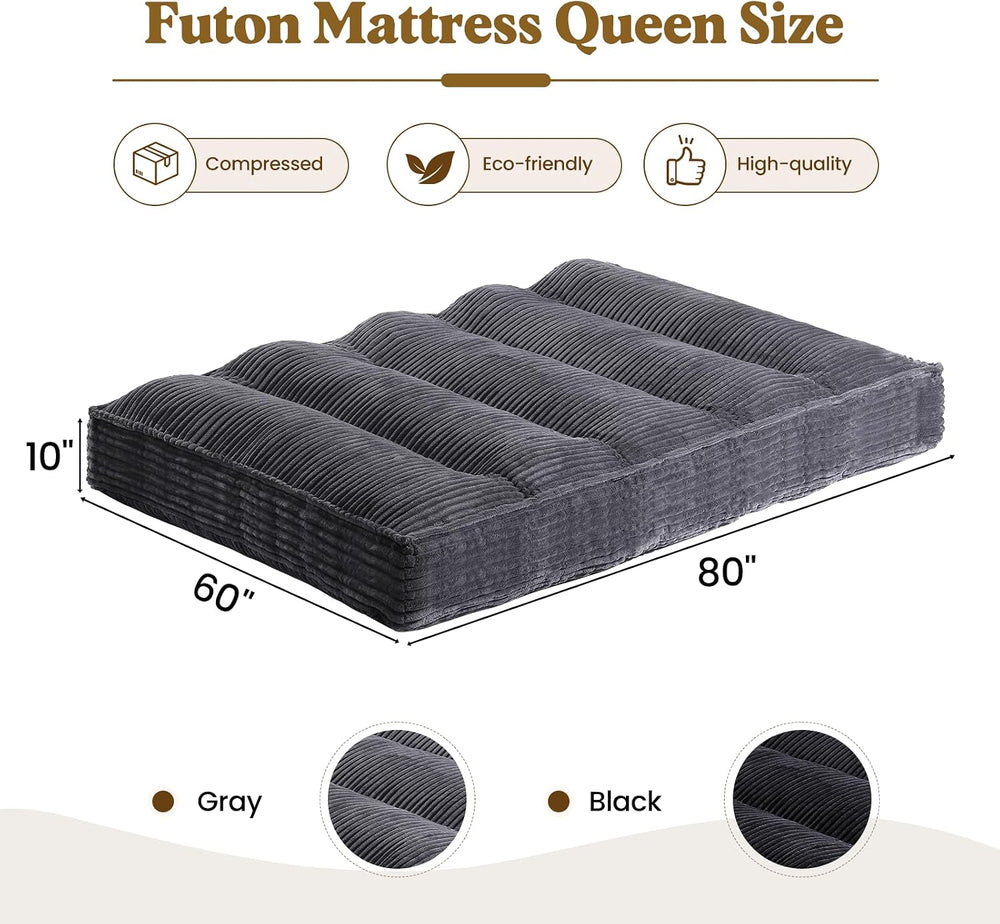 10" Futon Mattress Queen Size, Ultra Thick Futons Sofa Couch Bed Sleeper...