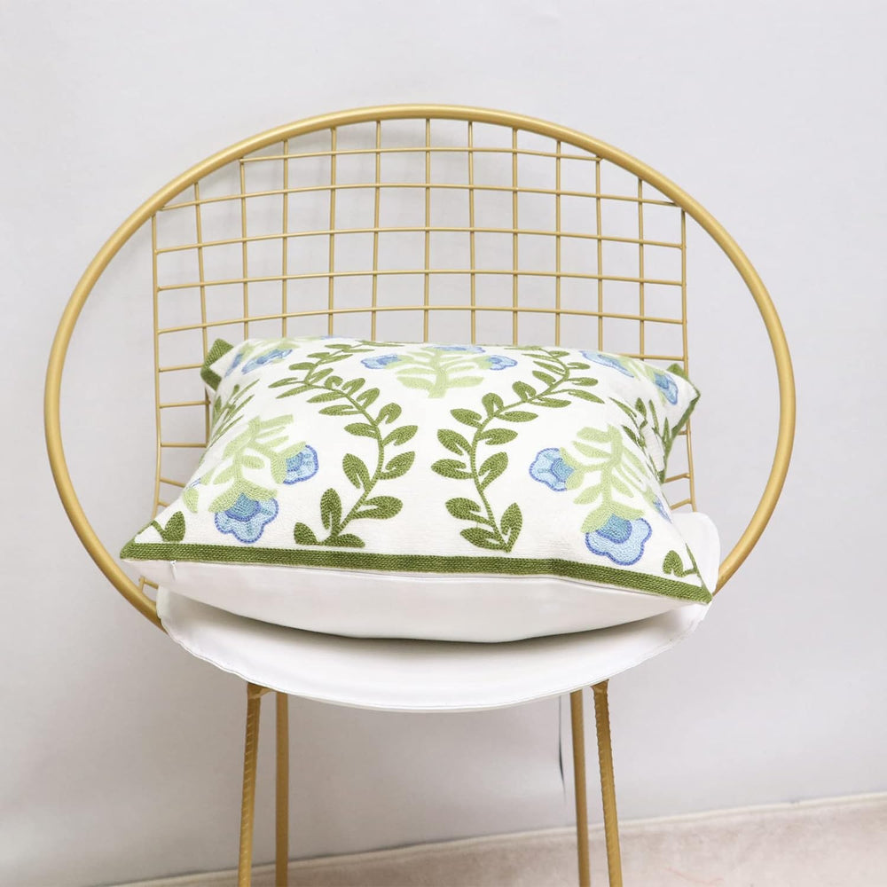 Set of 2 Embroidered Decorative Throw Pillow Covers Couch Square Pillowcases ...