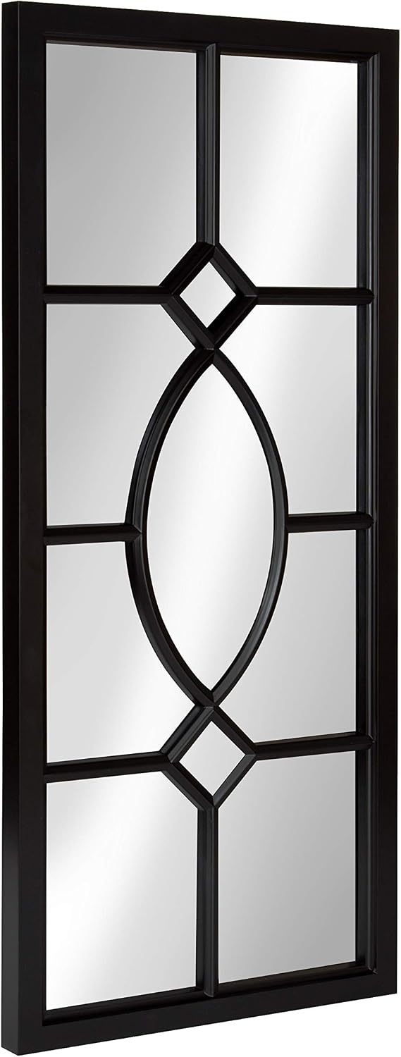 Kate and Laurel Cassat Modern Casual Window Wall Accent Mirror, Black