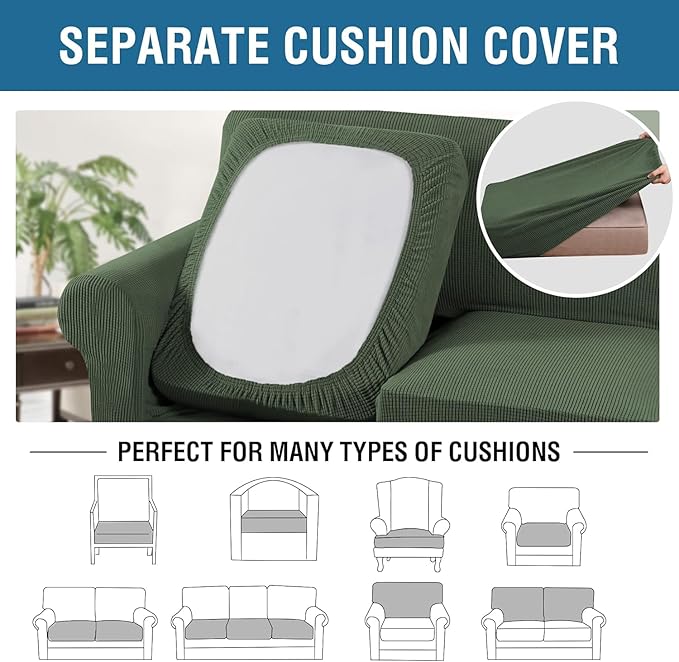 H.VERSAILTEX 4 Piece Stretch Sofa Covers