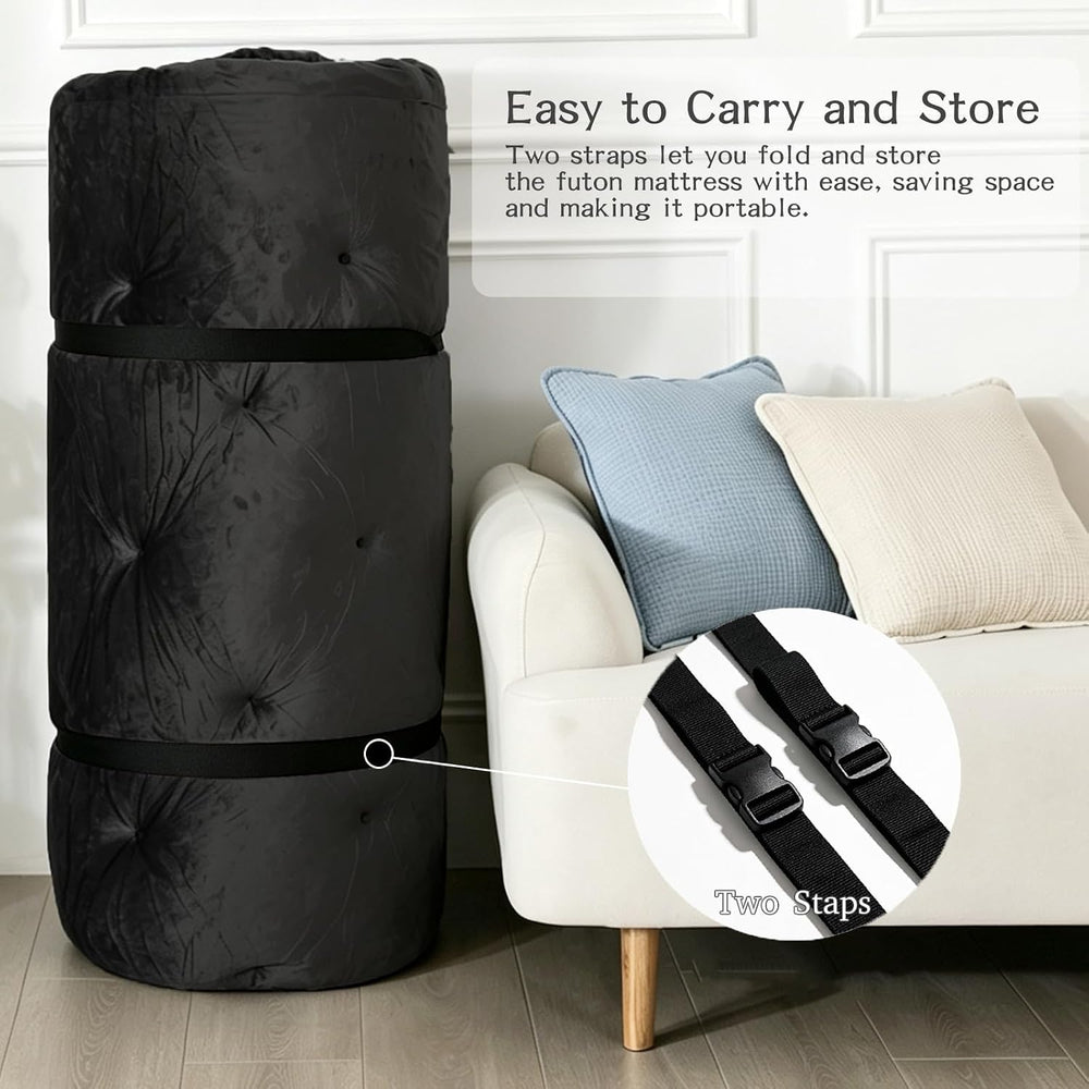 SHOUREN Japanese Floor Mattress 5" Futon Mattress Black Full Size Tatami...