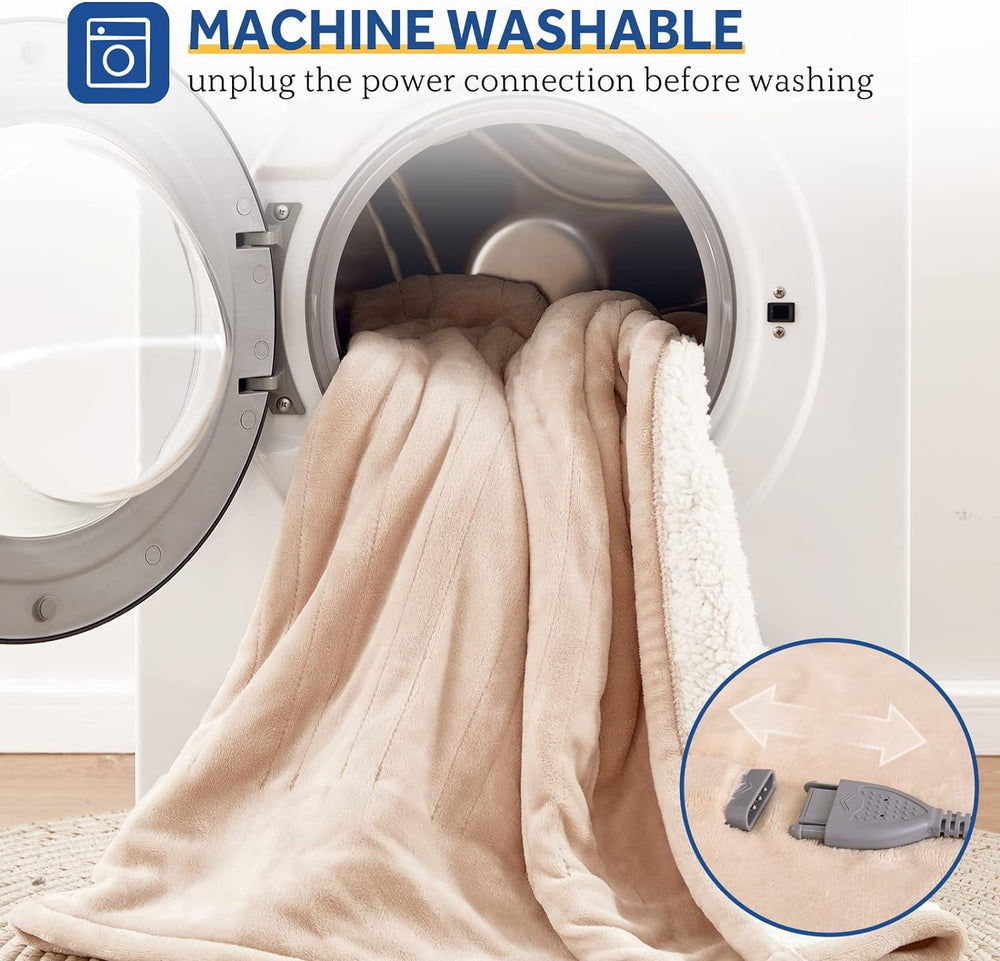 Sealy Electric Blanket Queen Size Heated Dual Control Auto Shutoff 84"x9...