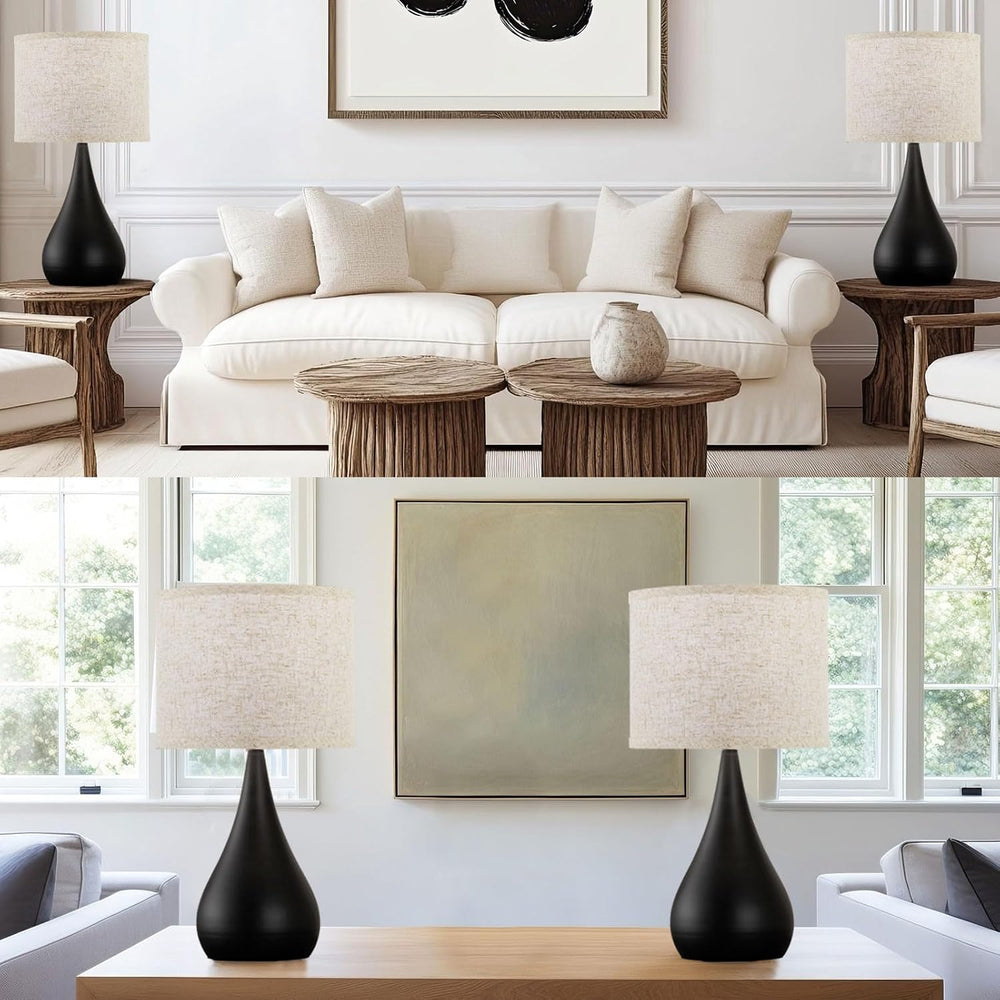 18.1'' Modern Touch Black Table Lamp Set of 2 with 3 Way Dimmable