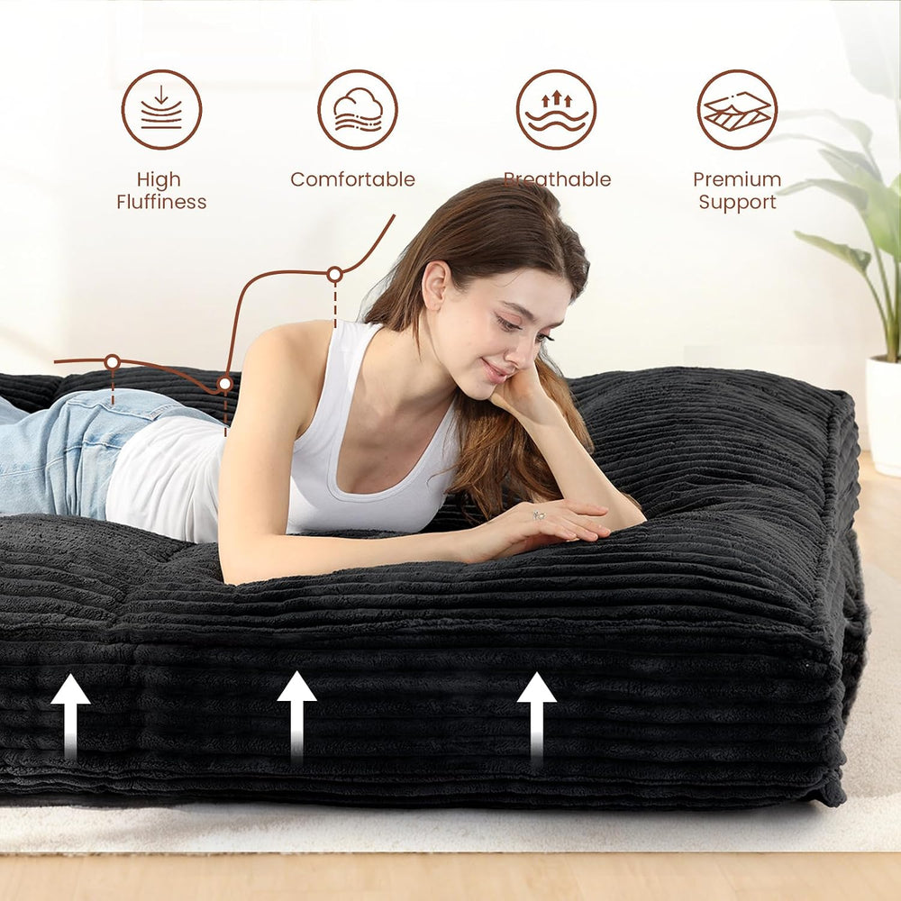 10" Futon Mattress Full Size,Futons Sofa Couch Bed with Straps, Thick Co...