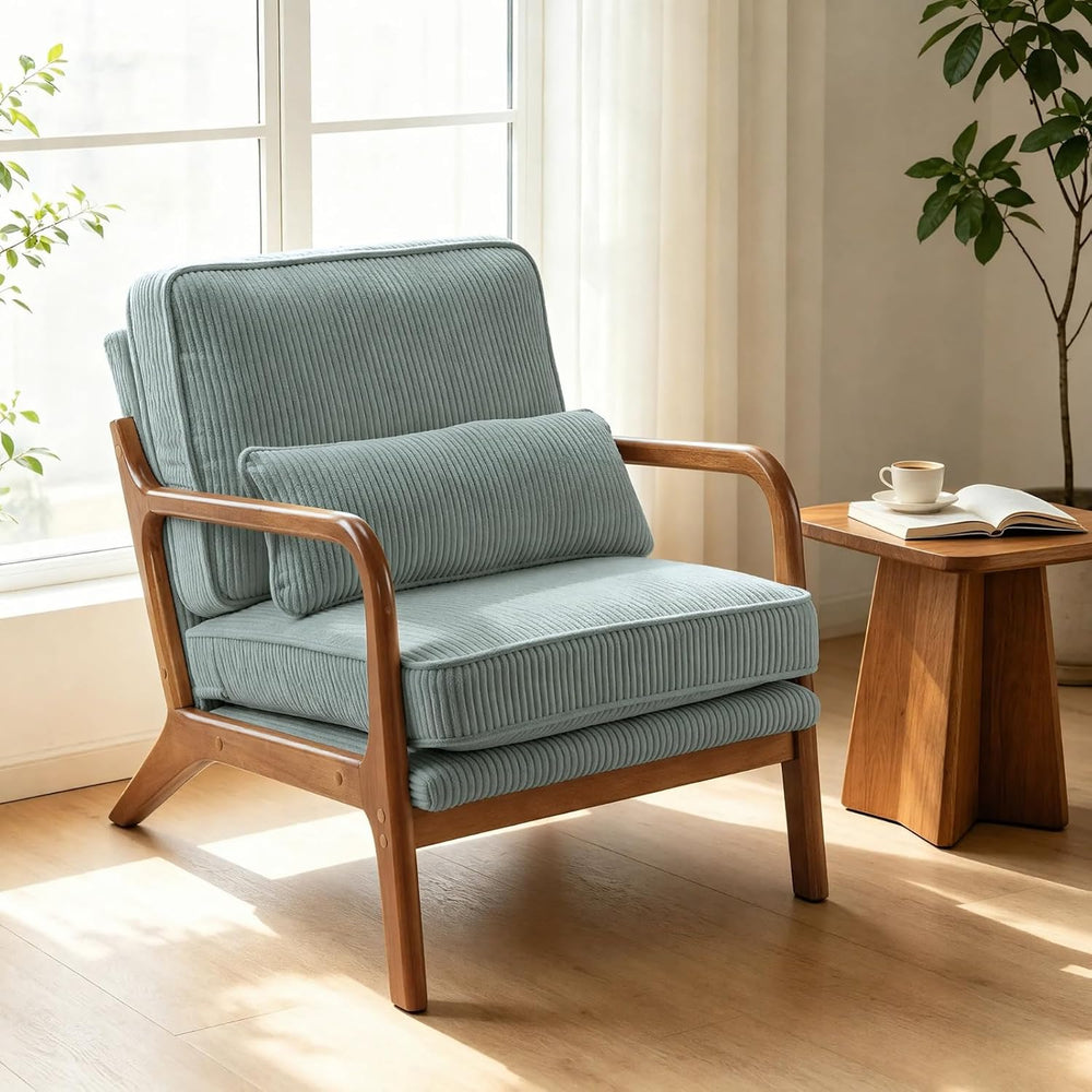 Karl home Mid-Century Modern Accent Reading Chair, Teal