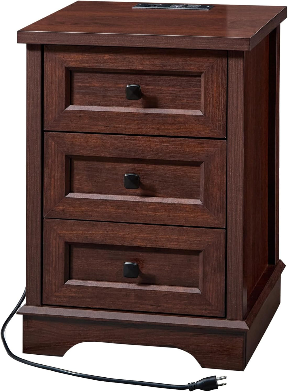 SOOWERY Farmhouse Dresser for Bedroom, 25" Chest of Drawers, Dark Cherry