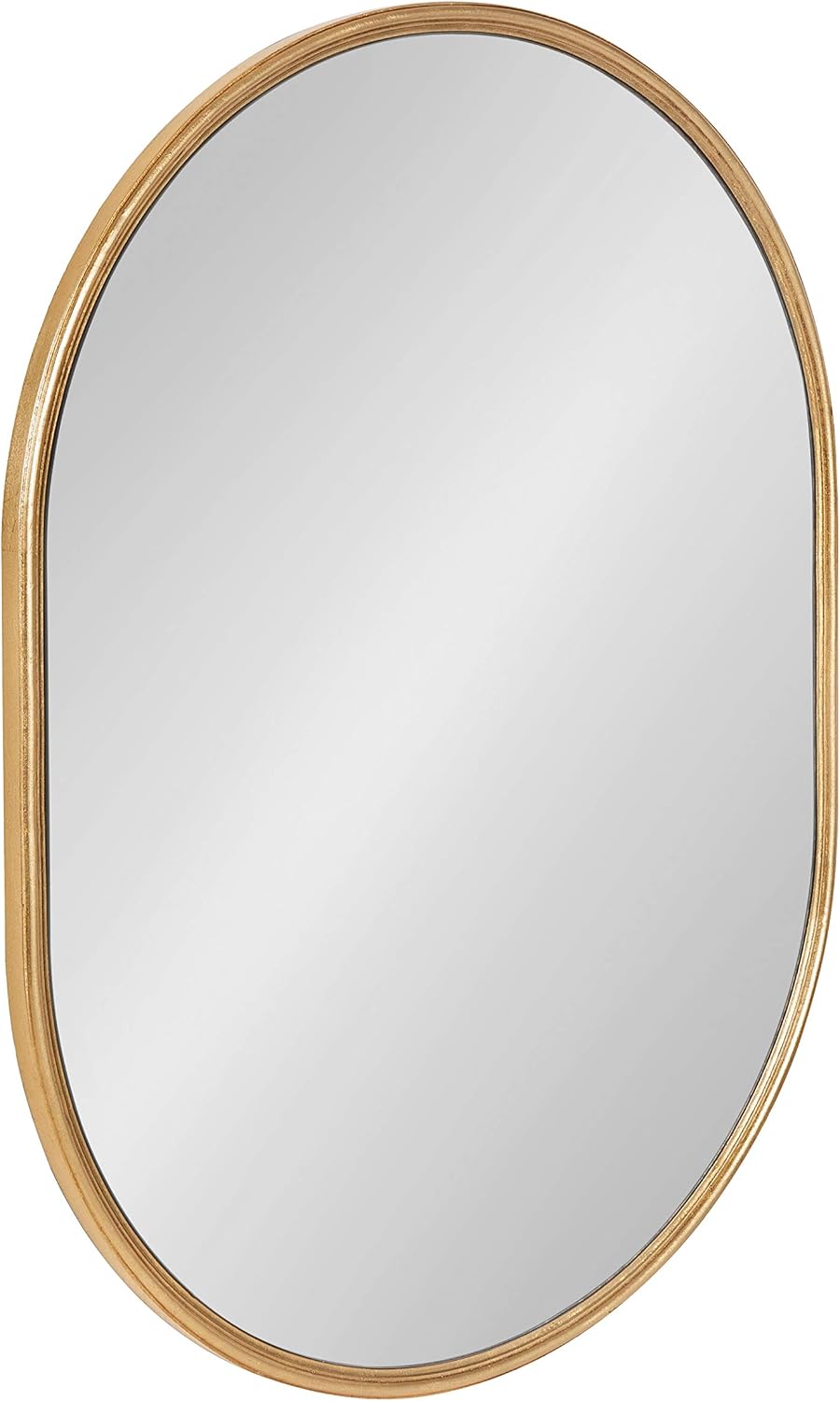 Kate and Laurel Caskill Mid-Century Oval Mirror, 18" x 24", Gold, C...