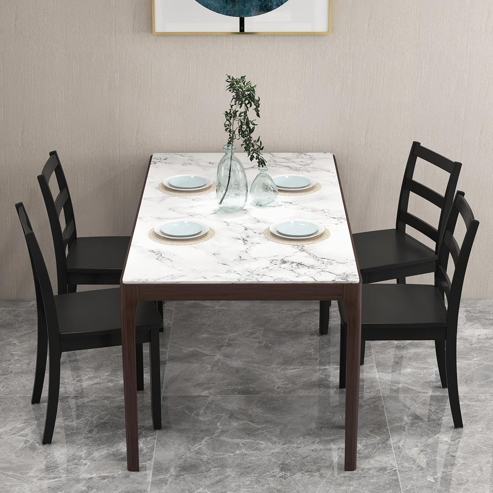 COSTWAY Dining Chairs Set of 2, Mid-Century Modern Wooden Chairs, Black