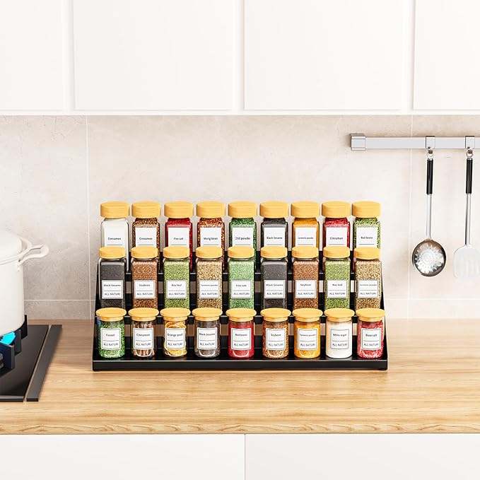 RCHYFEED Spice Rack Organizer for Cabinet, 3 Tier Spice Rack Expandable