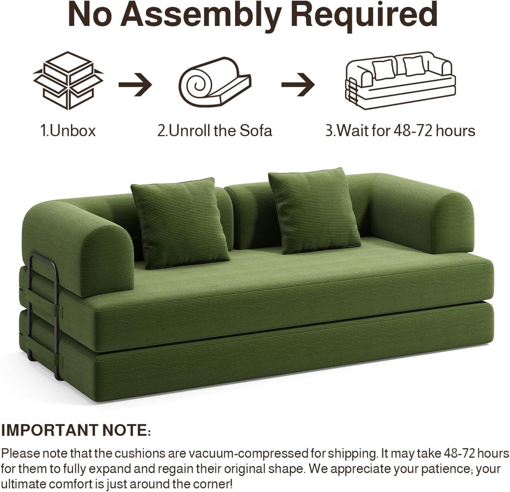 Ahomly 78.8'' Convertible Sofa Bed,5-in-1 Boneless Couch, No Assembly