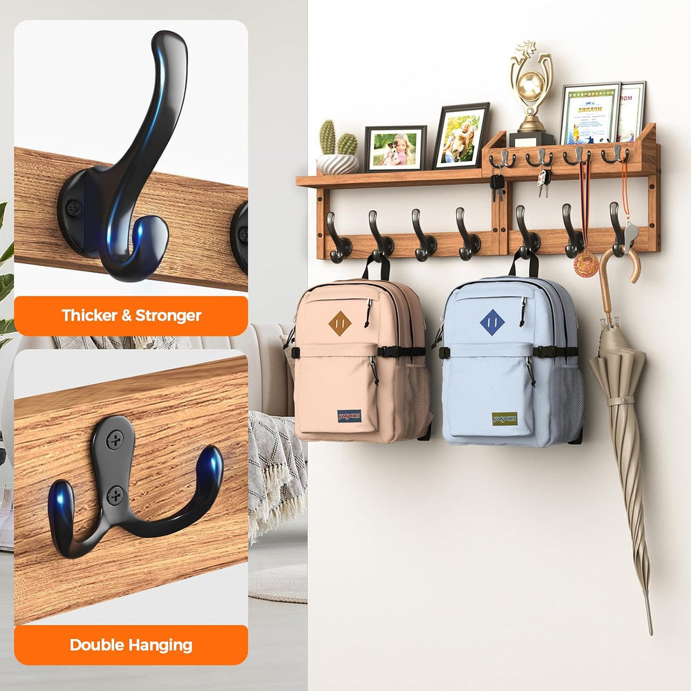 Evermagin 29" Coat Rack Wall Mount with Shelf, 4 in 1 Wall Mounted Coat ...
