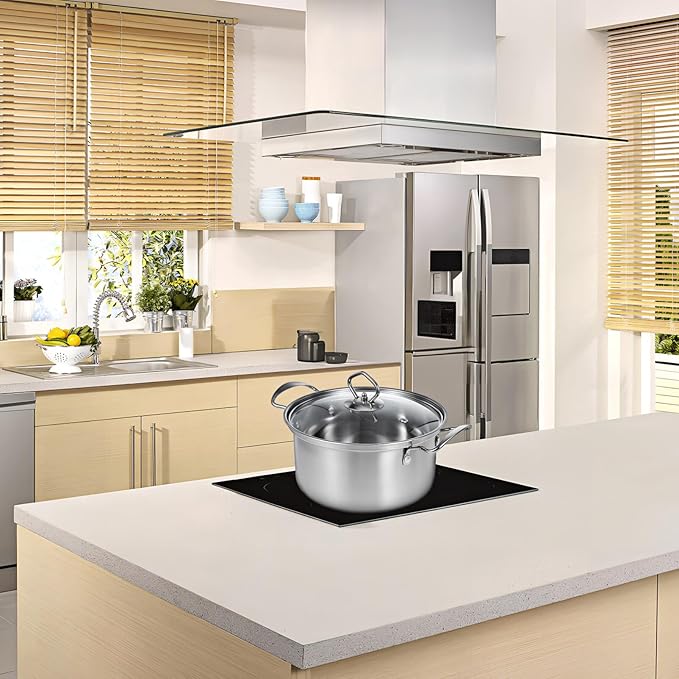 Kichvoe 5 Sets Stainless Steel Stock Pots Set