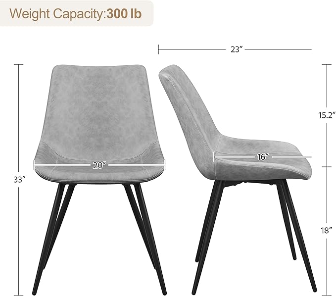 Yaheetech Dining Chairs Set of 2 Modern Upholstered Dining Room Chairs with F...