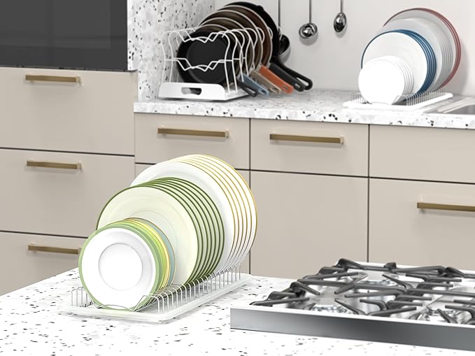 Simple Houseware 2 Pack Stainless Steel Plate Drying Rack