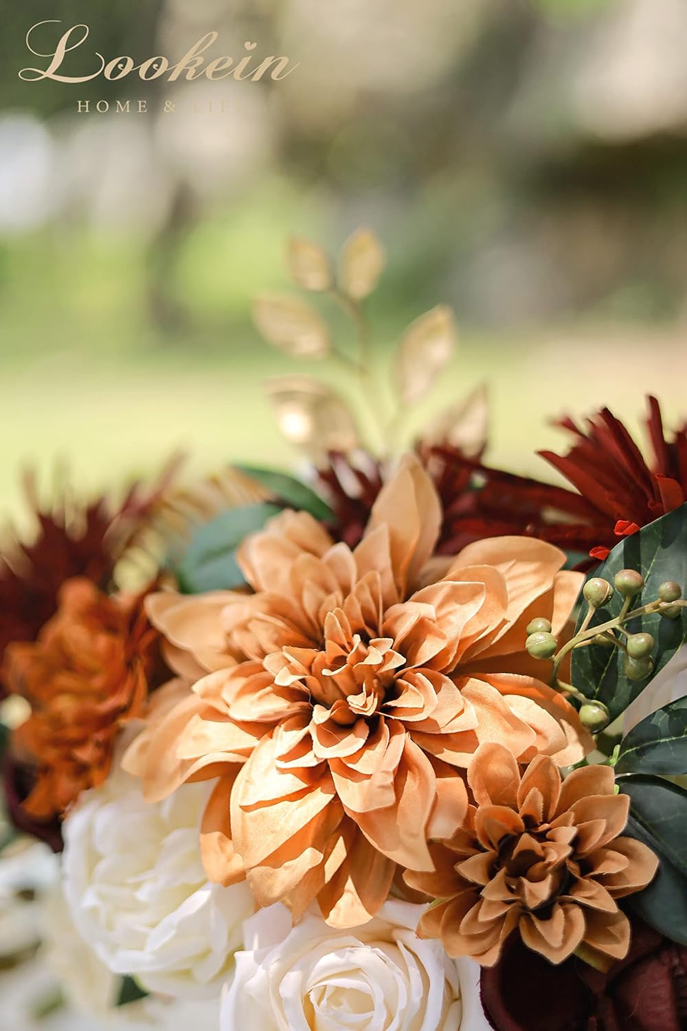 Lookein Artificial Flowers for DIY Wedding Decoration Bridal Bouquet Table Ce...