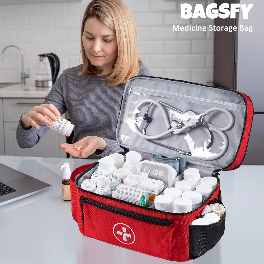 BAGSFY Medicine Bag, Large Medical Bag and First Aid Bag Empty for Travel