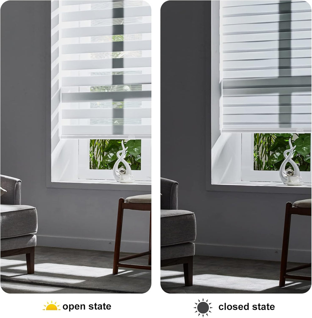 Persilux Cordless Zebra Blinds for Windows Free-Stop Roller Window Shades (22...