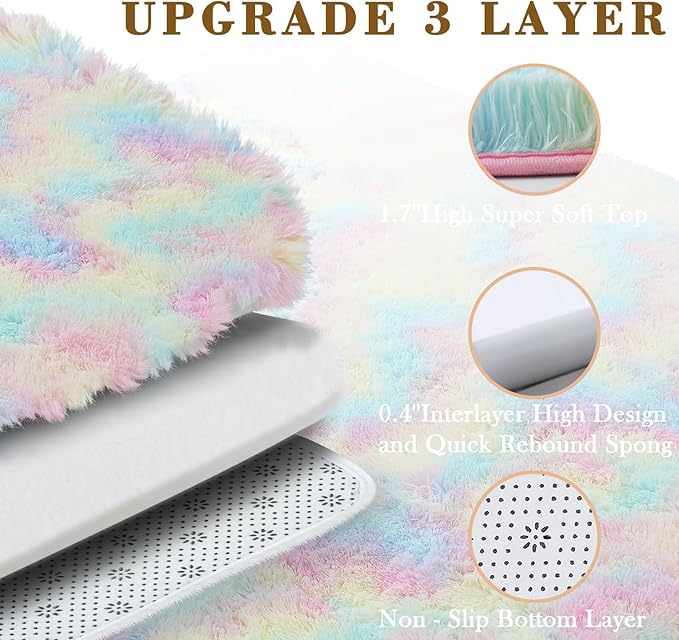 8x10 Area Rugs for Bedroom Living Room Fluffy, Large Area Rug Shag Shaggy