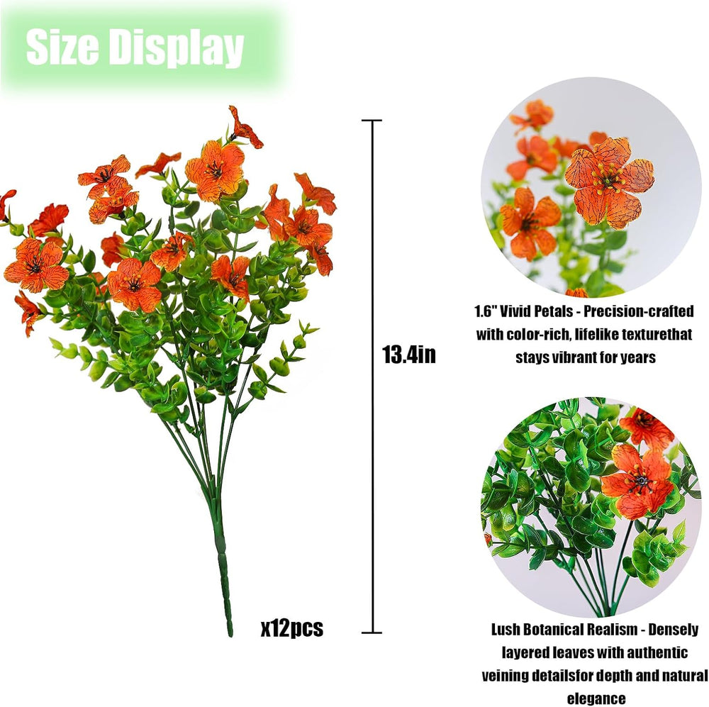 Artificial Fall Mums Outdoor Flowers, UV Resistant Faux Autumn Daisy Plants, ...
