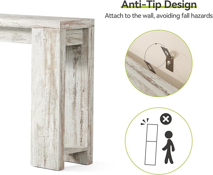LITTLE TREE 70.9-Inch Entryway Table, Long Narrow Farmhouse Sofa Console Tabl...