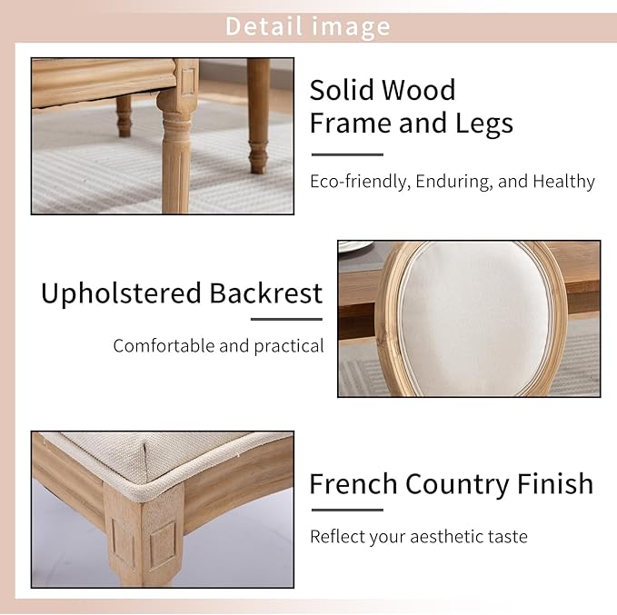 French Country Dining Chairs Set of 8, Cream Kitchen & Dining Room Chairs...