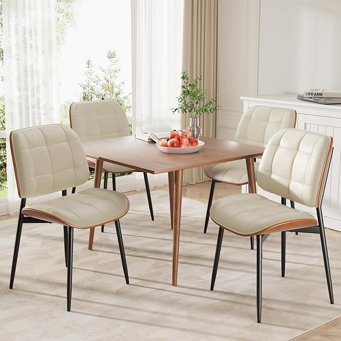 Dining Chairs Set of 6, Mid Century Modern Dining Room Chair with Thick Cushi...