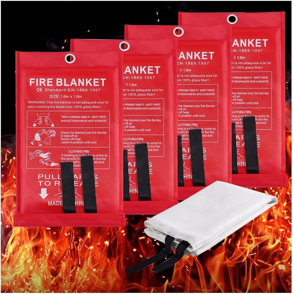 Mata Leon Emergency Fire Blankets Fire Retardant Blankets 4 Pack Fiberglass F...