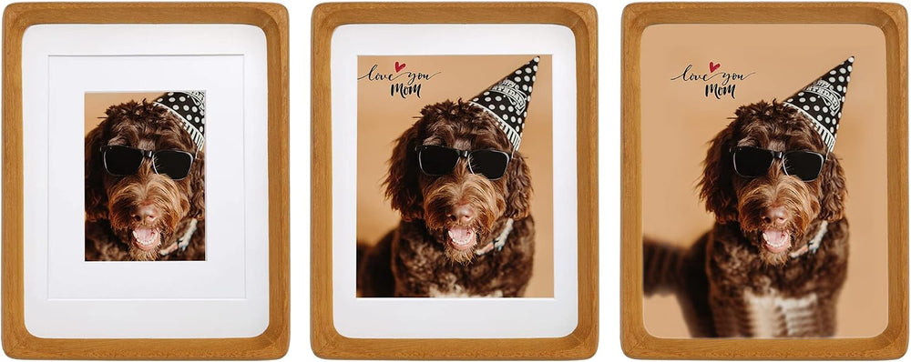 Natural Wood Photo Frames Inspired Tabletop Picture Frame with Mat, Vertical ...