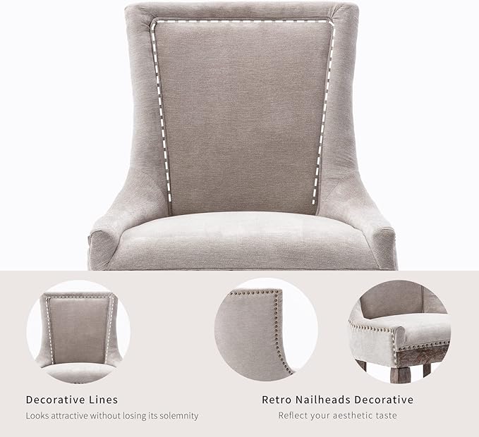 Dining Chairs Set of 4, Kitchen & Dining Room Chairs, Fabric Upholstered ...