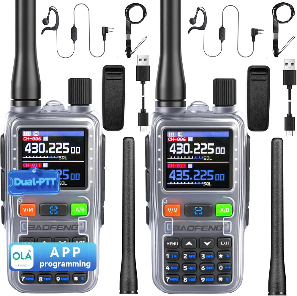 BAOFENG UV5RMINI Two Way Radio NOAA Weather Radio Dual PTT 999CH Survival Rad...