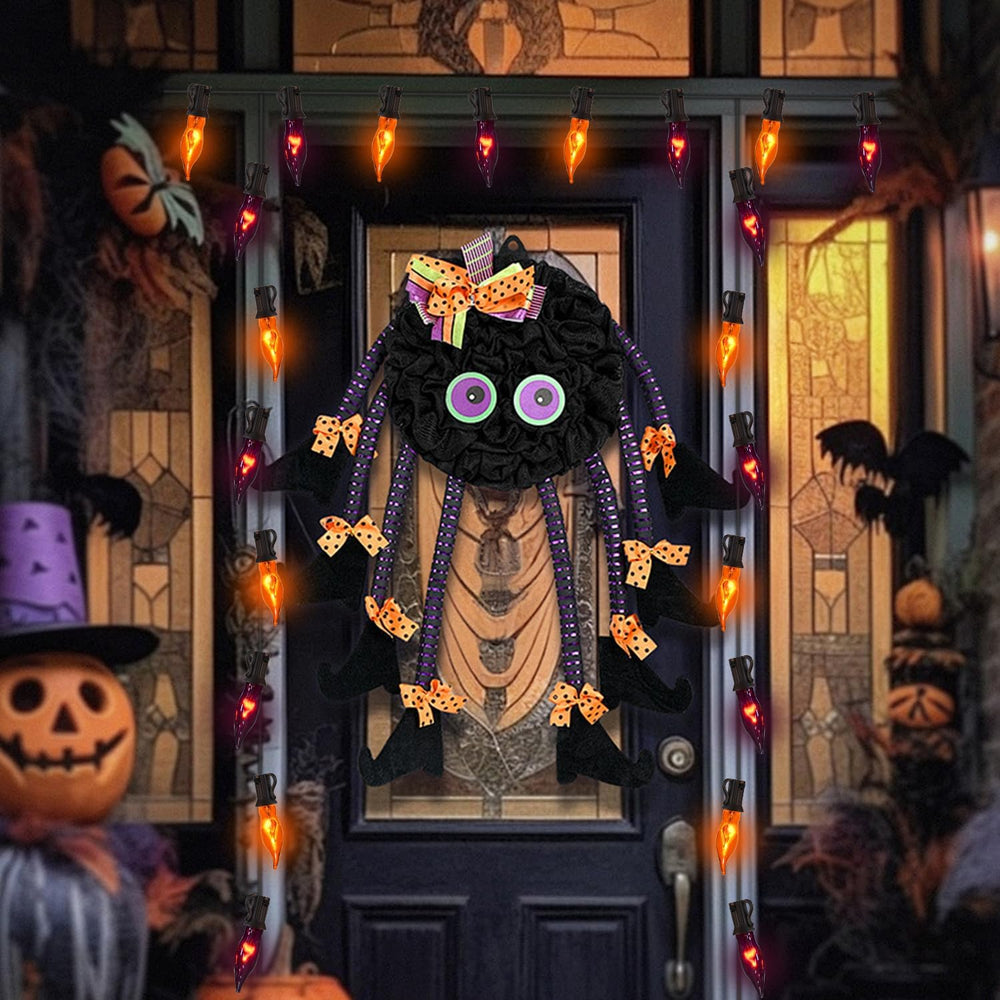 27.8Ft Orange and Purple Halloween Lights Flame String Lights, Spooky Flicker...