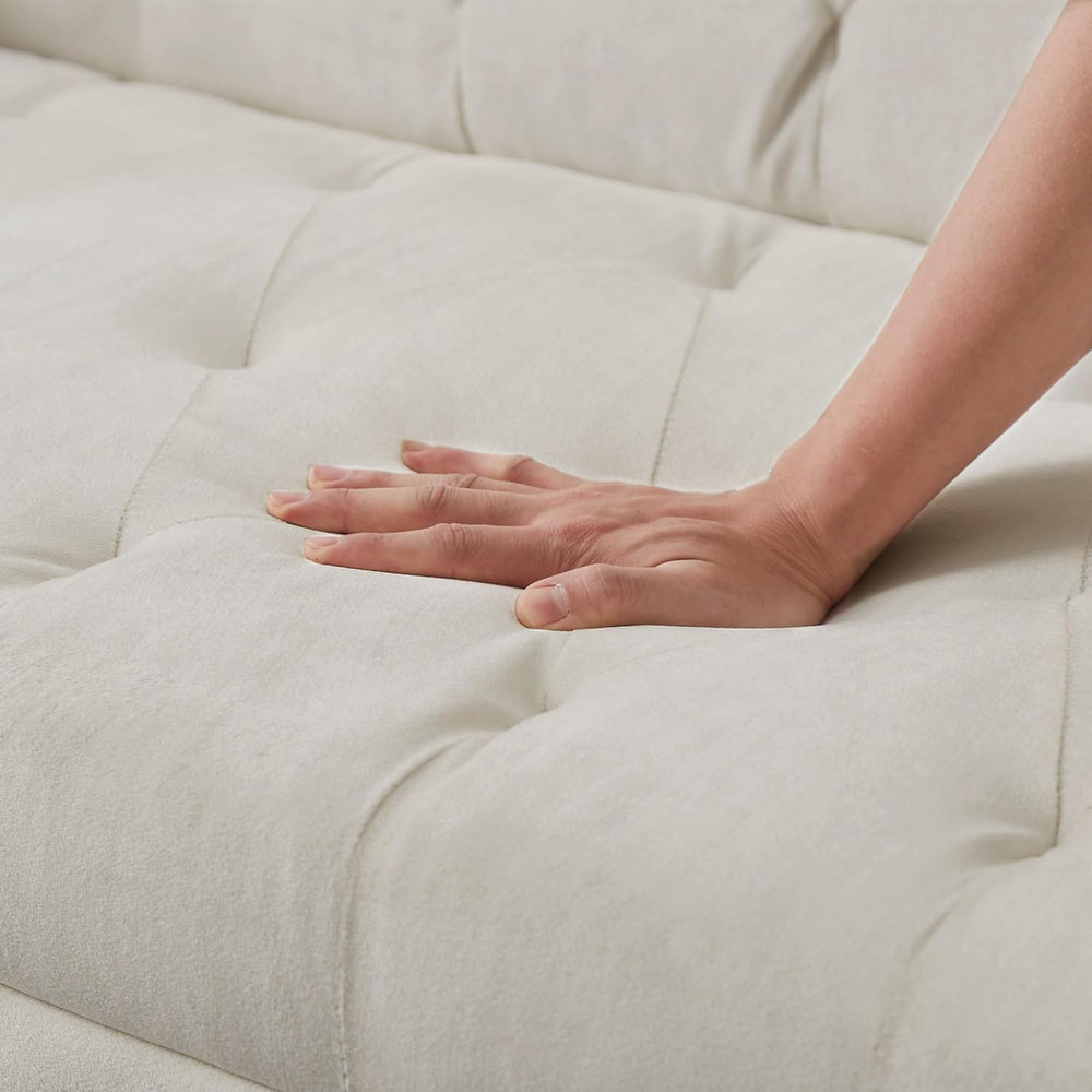 71.65'' Convertible Sofa Bed Modern Futon Set, Velvet Foldable Reclin...