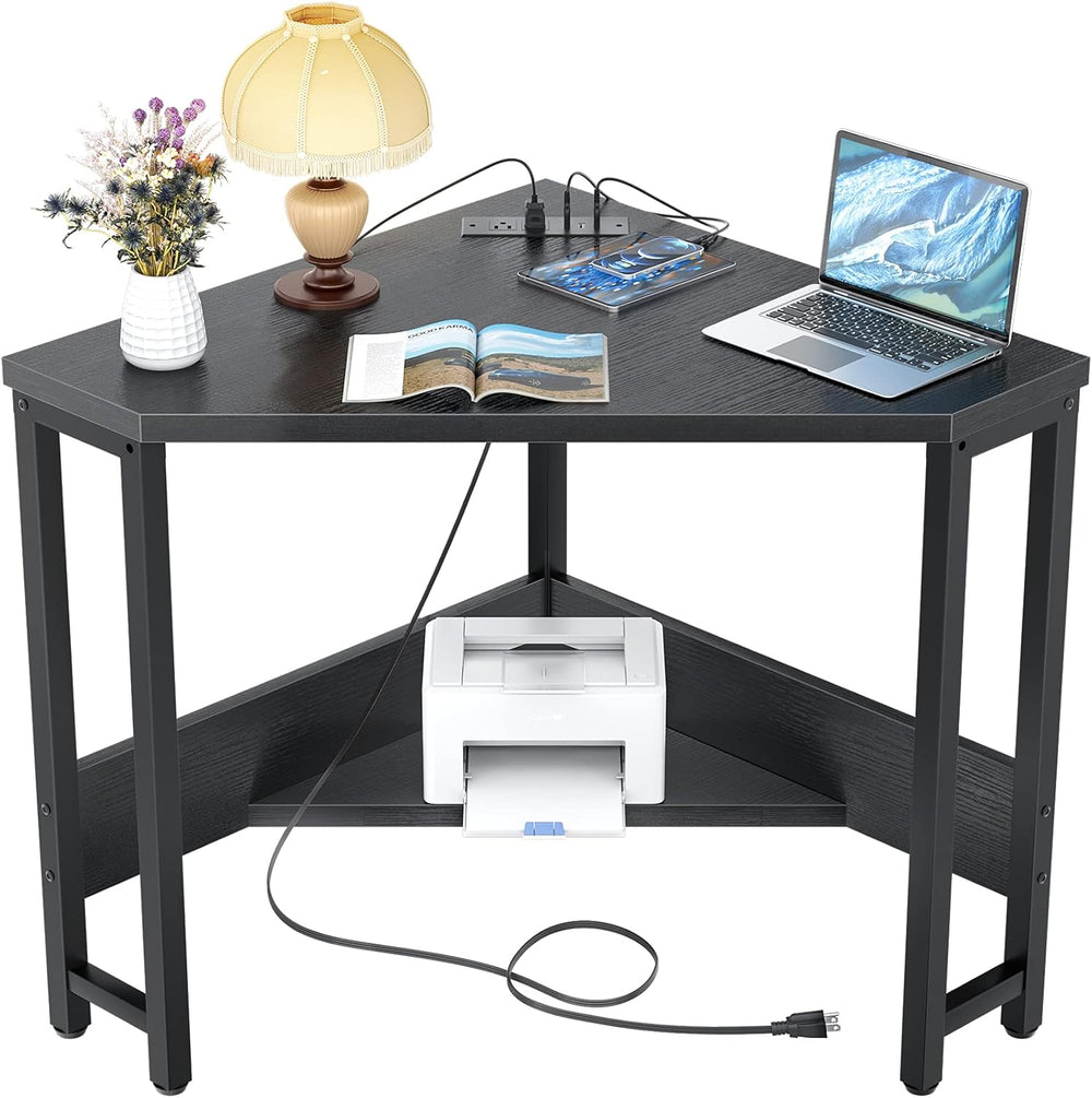 Armocity Corner Desk Small Desk with Outlets Corner Table for Small Space, Co...