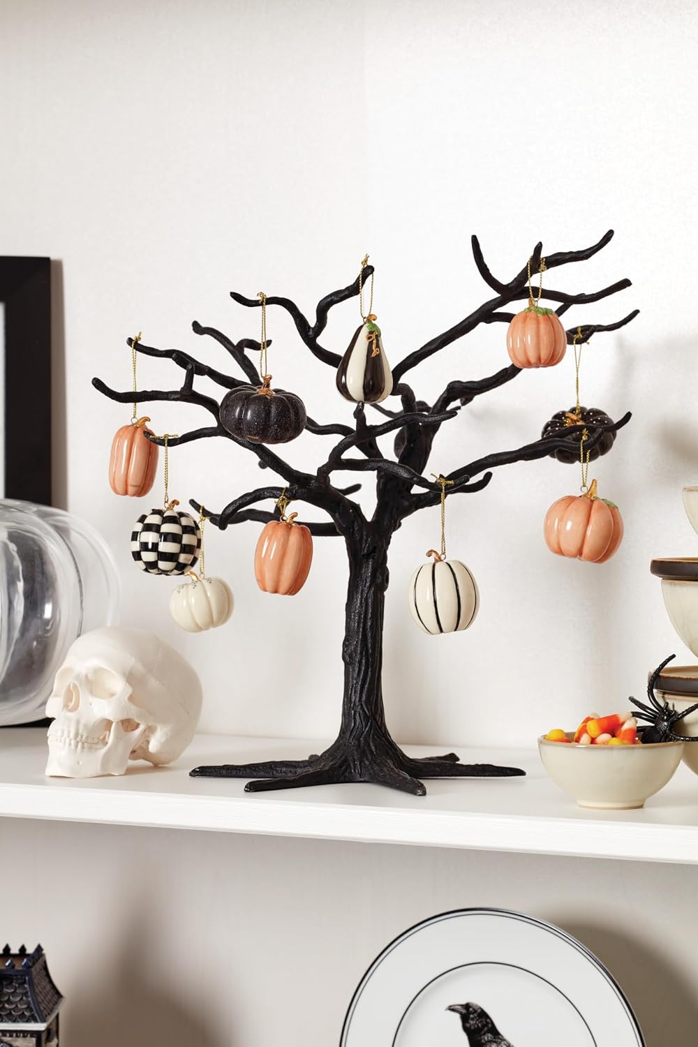 Lenox Pumpkin 10-Piece Mini Porcelain Halloween Hanging Ornament Set