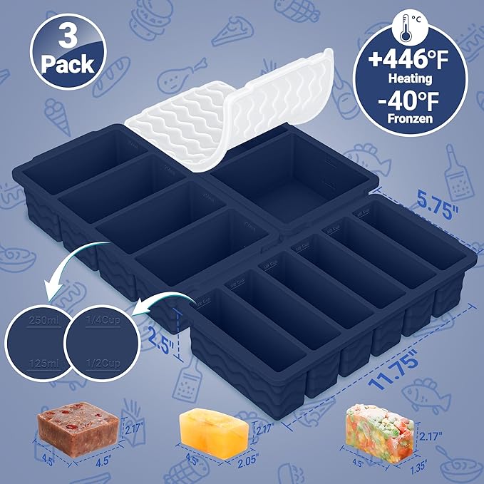 3-Pack Silicone Freezer Trays