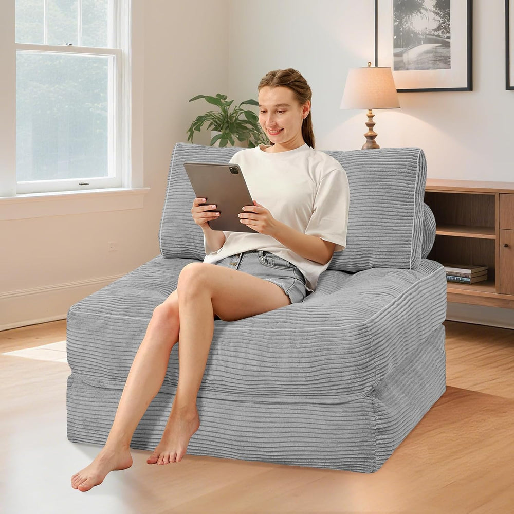 Folding Sofa Bed,Convertible Sleeper Chair Bed w/2-Pillow & Handle