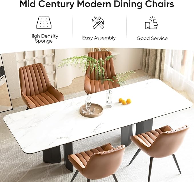 Nalupatio Modern Dining Chairs Set of 4, Comfy Dining Room Chairs with Thick ...