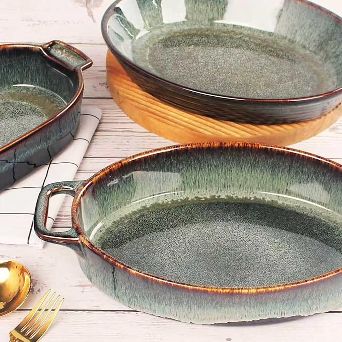 12" x 8" Porcelain Oval Casserole Dishes