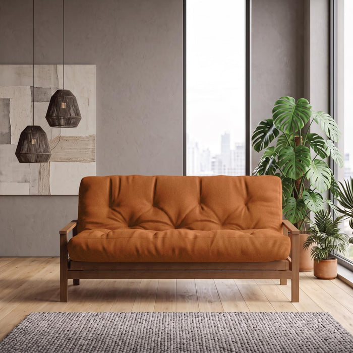 Loosh Home |10" Full Size Futon Sofa Bed Pocket Coil Mattress - USA Made, Cinnamon, No Frame
