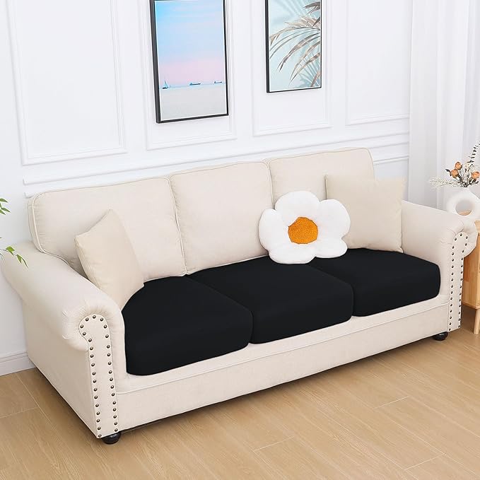 hyha Milk Silk Couch Cushion Covers, Soft Magic Sofa Covers Washable