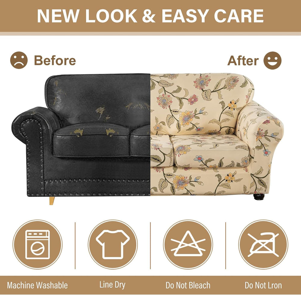 Lamberia Printed Sofa Cover High Stretch Sofa Slipcovers 2 Piece Armchair Sli...