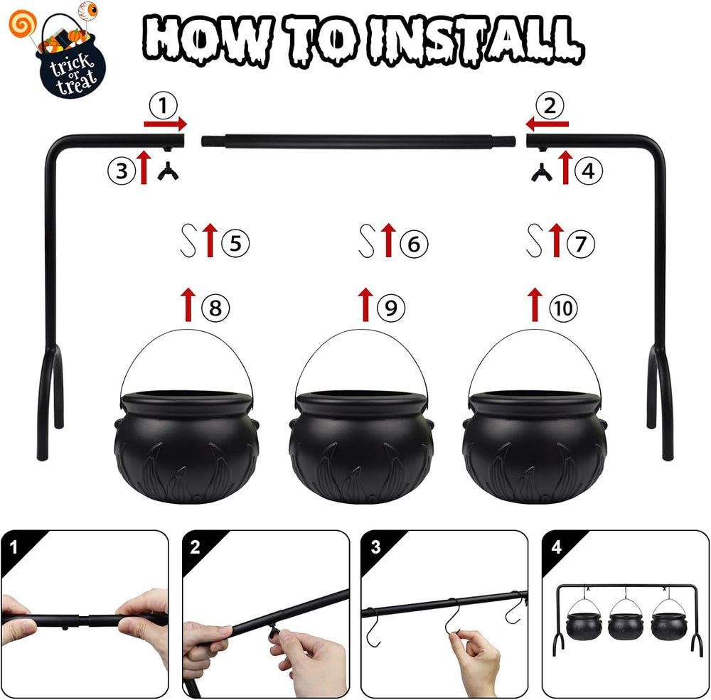 12 Pcs Cauldron Halloween Party Decorations Witches Cauldron Bowls