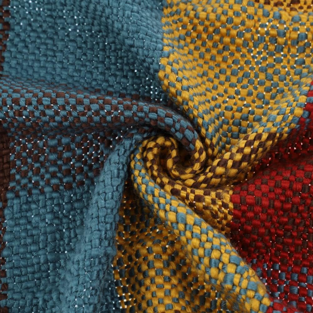 Fall Plaid Throw Blanket for Couch, Rustic Knit Throw Blanket 50"x60"