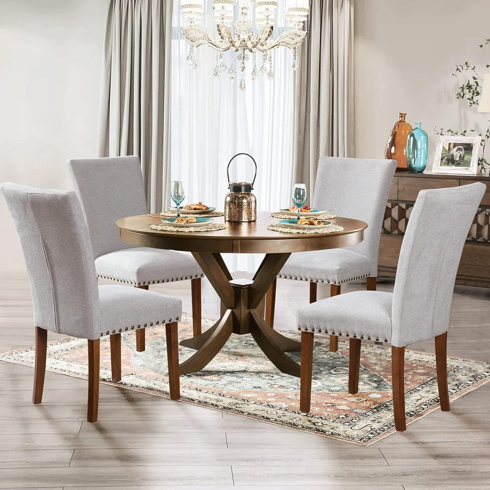 Parsons Dining Chairs Set of 4, Upholstered Nailhead Dining Room Kitchen Side...