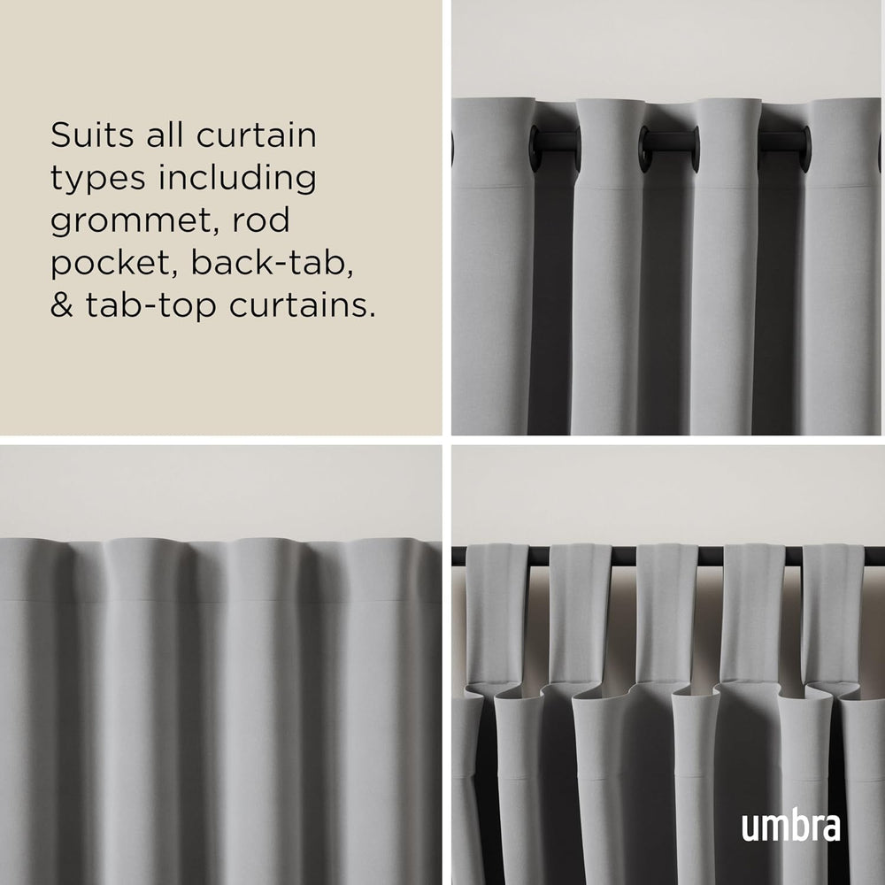 Umbra Twilight Double Curtain Rod, Wrap Around, 30 to 84 Inches, Black