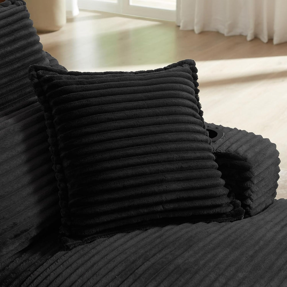 47.2"Oversized Chaise Lounge Chair Indoor,Corduroy Boneless Reading Chai...