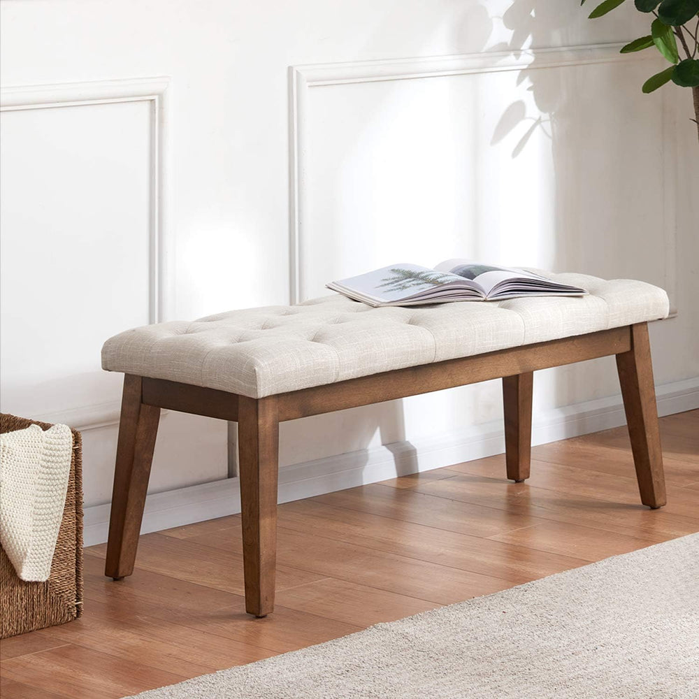 HUIMO Bedroom Bench for End of Bed, Upholstered Dining Seat for Kitchen, Butt...