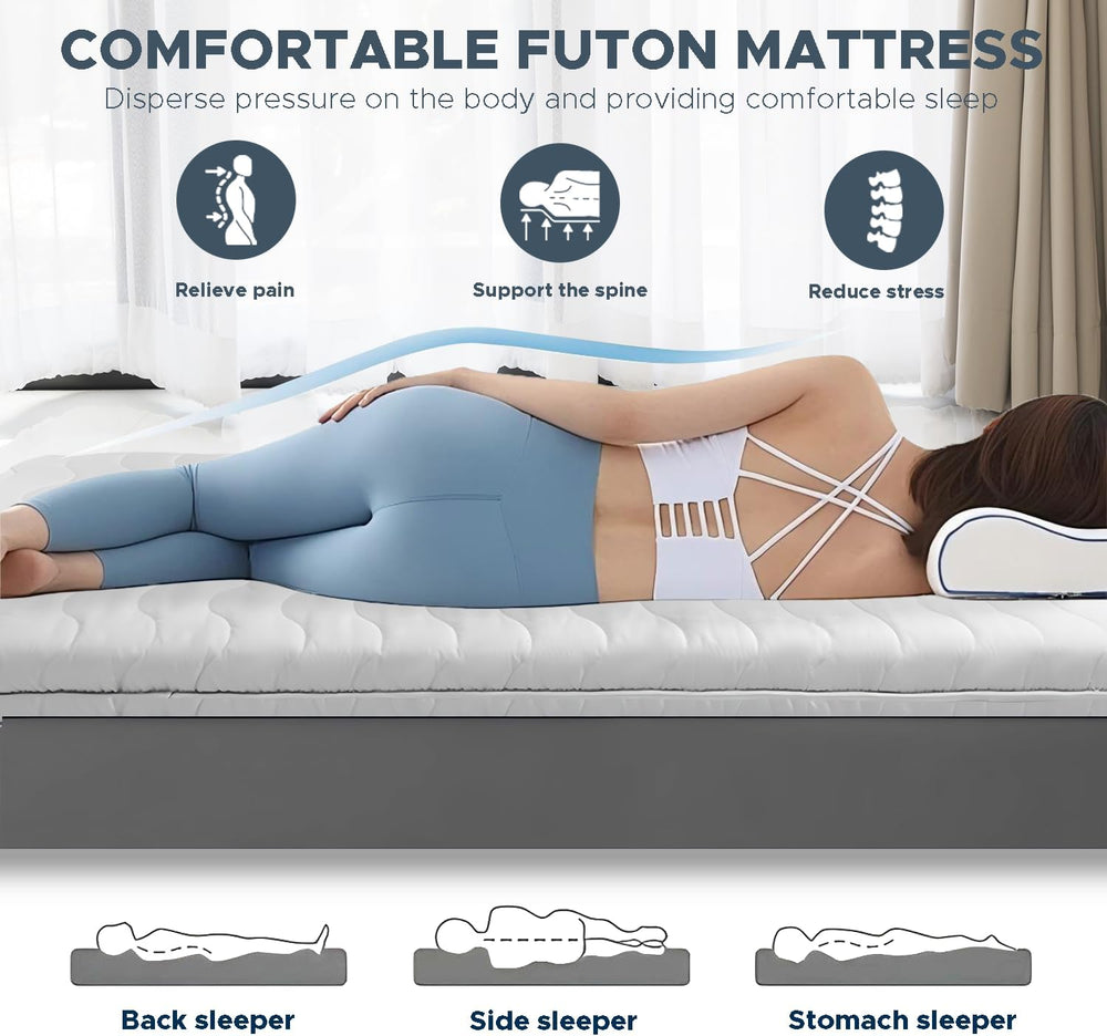 SCHNAUZER HOME Japanese Floor Mattress Futon Mattress Queen 3.5" Thick