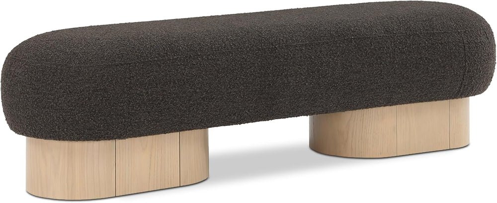 Meridian Furniture 22001Brown Robertson Collection Art Deco Bench with Luxuri...
