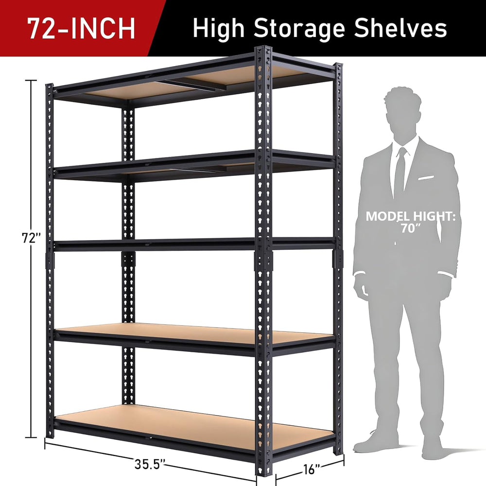 72" H Storage Shelves,Storage Shelves Heavy Duty,2400LBS Metal Shelving ...